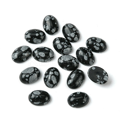 Synthetic Snowflake Obsidian Cabochons G-A094-01B-35-1