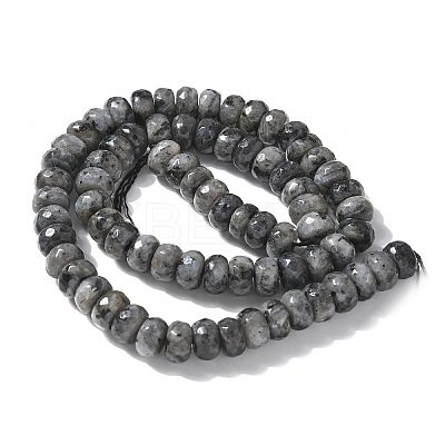 Faceted Natural Labradorite Rondelle Beads Strands X-G-K090-02-1
