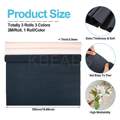 3 Rolls 3 Colors Handmade Crepe Paper DIY-TA0011-55-1