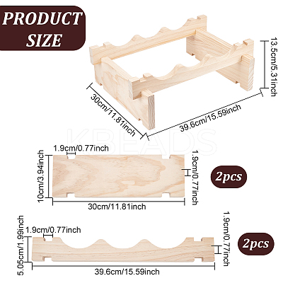3 Bottle Wood Wine Bottle Rack ODIS-WH0043-21-1