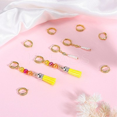 10Pcs Brass Micro Pave Clear Cubic Zirconia Hoop Earring Findings ZIRC-SZ0005-15-1