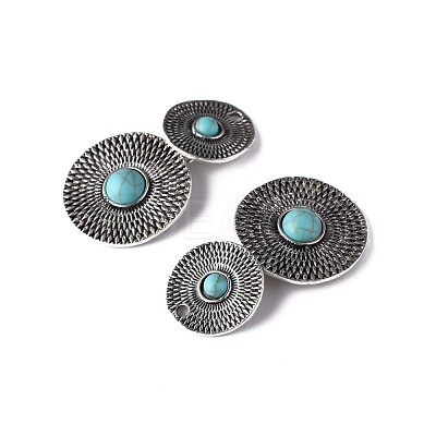 Synthetic Turquoise Pendants PALLOY-N157-035-1