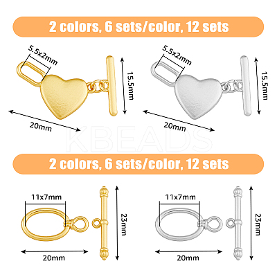 24 Sets 4 Styles Alloy Toggle Clasps FIND-FH0008-12-1