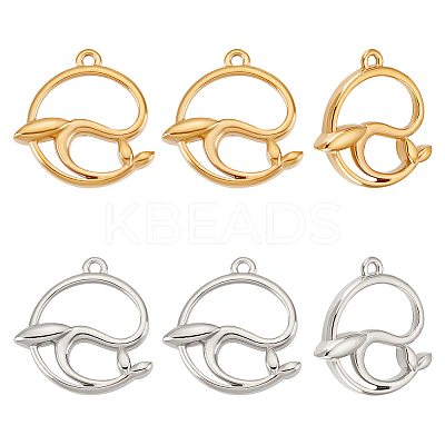 8Pcs 2 Colors Ion Plating(IP) 304 Stainless Steel Pendants STAS-UN0045-45-1