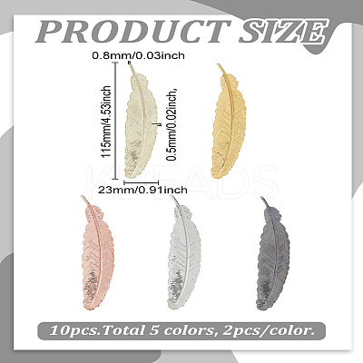 10Pcs 5 Colors Zinc Alloy Bookmark Findings FIND-LP0006-12-1