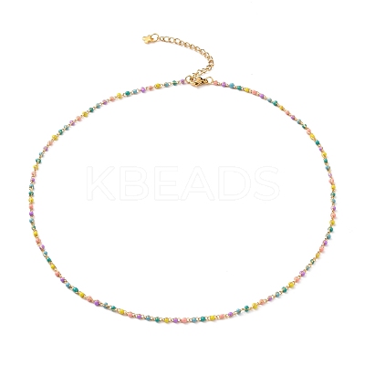304 Stainless Steel Enamel Twisted Chain Necklaces NJEW-JN03154-1
