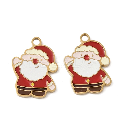 Christmas 304 Stainless Steel Enamel Pendants STAS-Z093-08X-G-1