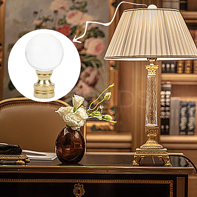 Glass Crystal Lamp Finials with Iron Finish Base FIND-WH0148-176C-1