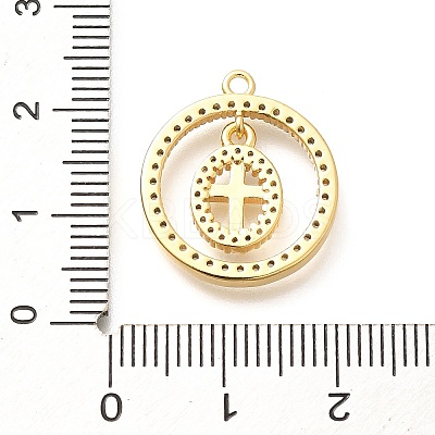 Brass Micro Pave Cubic Zirconia Pendants KK-G519-07G-04-1