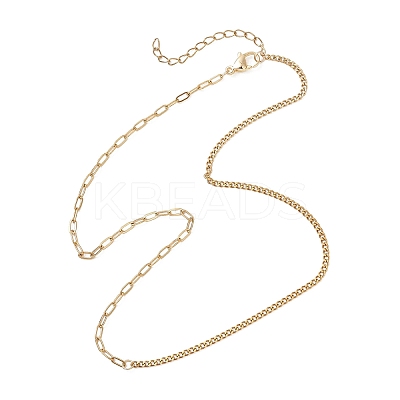 304 Stainless Steel Twisted Chain Paperclip Chain Necklaces NJEW-JN05781-02-1