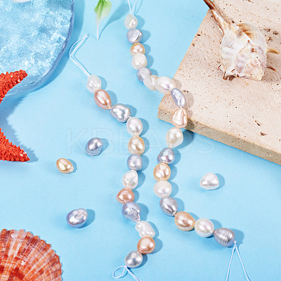 2 Strands Natural Cultured Freshwater Pearl Beads Strands PEAR-TA0001-28-1
