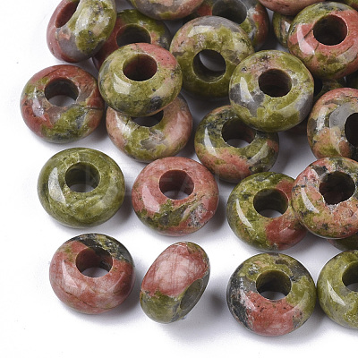Natural Unakite European Beads G-Q503-06-1