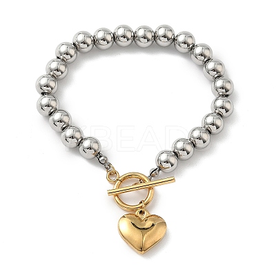 304 Stainless Steel Charm Bracelets BJEW-G750-03A-GP-1