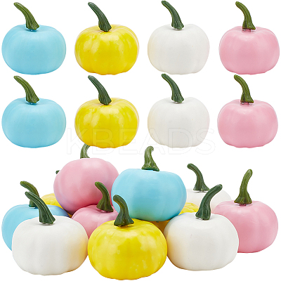 12Pcs 4 Colors Polyethylene Artificial Pumpkin DJEW-GF0001-71B-1
