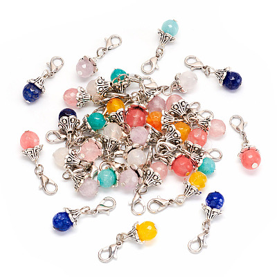 42Pcs 7 Style Gemstone Pendant Decorations HJEW-TA0001-20-1