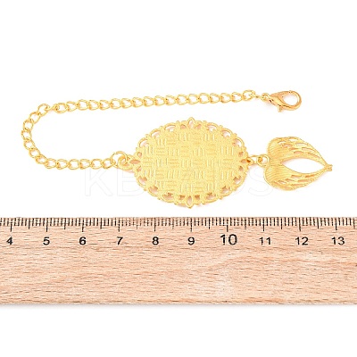 DIY Zinc Alloy Oval Pendant Decorations Making Kits AJEW-WH0314-889A-G-1