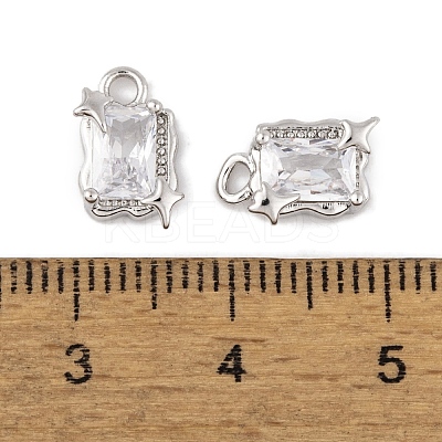 Brass Micro Pave Clear Cubic Zirconia Pendants LS-KK-L212-02P-1