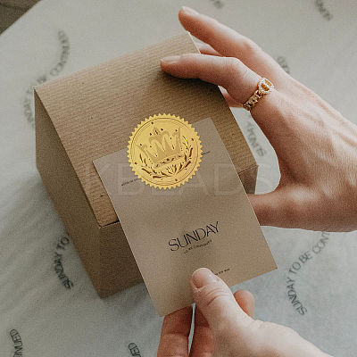 Plastic Self Adhesive Gold Foil Embossed Stickers DIY-WH0211-130-1