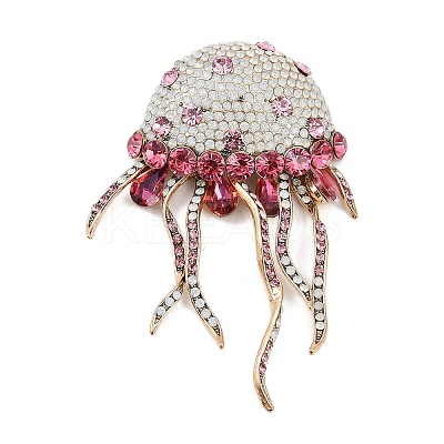 Jellyfish Alloy Rhinestones Tassel Brooches JEWB-S022-11C-1