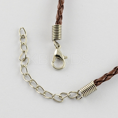 Trendy Braided Imitation Leather Necklace Making NJEW-S105-016-1