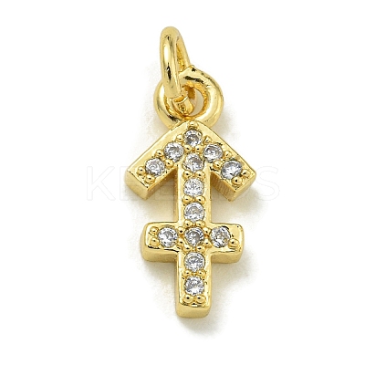 Rack Plating Brass Micro Pave Cubic Zirconia Pendants KK-K386-02H-G-1