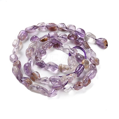 Natural Purple Phantom Quartz Purple Lodolite Quartz Beads Strands G-P497-01C-32-1