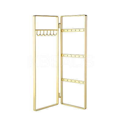 Iron Jewelry Display Folding Screen Stands with 2 Folding Panels LS-ODIS-F001-02G-1