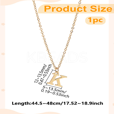 304 Stainless Steel Letter Pendant Necklaces NJEW-LP0001-53K-G-1