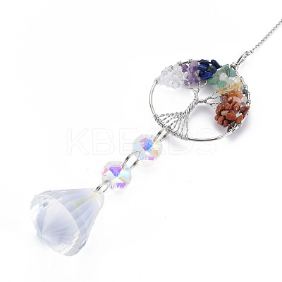Natural Mixed Gemstone Big Pendants G-N333-009D-1