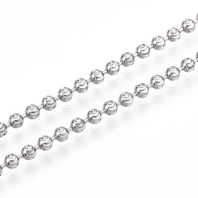 2MM Brass Textured Ball Chain Necklace Making KK-N258-21P-1