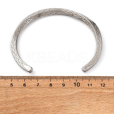 304 Stainless Steel Cuff Bangles for Men Women BJEW-D361-02P-1