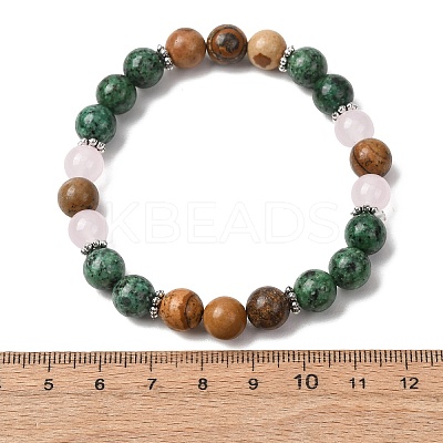Natural Lapis Lazuli & Sodalite & Amethyst & Glass Beads Stretch Bracelets for Women Men BJEW-P398-01F-1