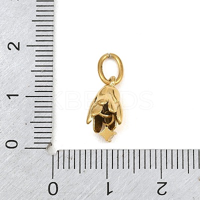 304 Stainless Steel Micro Pave Cubic Zirconia Charms SA-CBA1D2B-01G-D-1