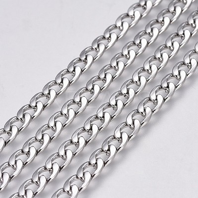 Tarnish Resistant 304 Stainless Steel Curb Chains CHS-G005-B-02P-1