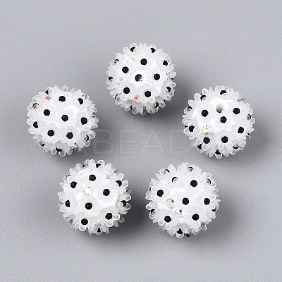 Handmade Polymer Clay Rhinestone with Resin Daisy Flower CLAY-T022-02B-1