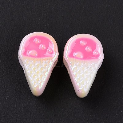 UV Plating Rainbow Iridescent Acrylic European Beads SACR-E009-36-1