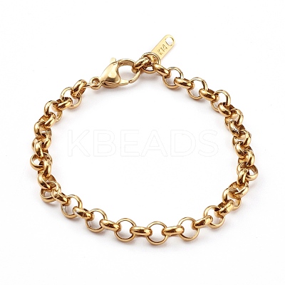 Women's 304 Stainless Steel Rolo Chain Bracelets BJEW-JB05995-01-1