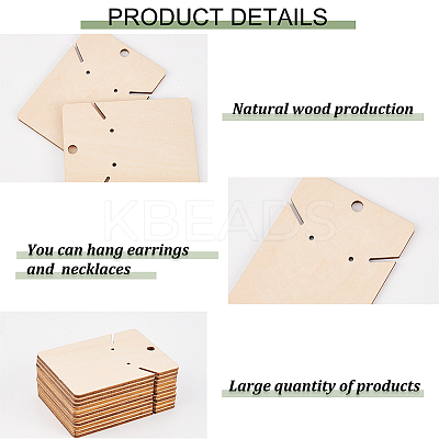 Wood Earring Display Card with Hanging Hole DIY-WH0320-20F-1