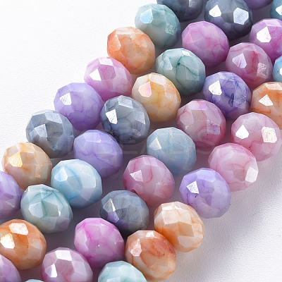 Opaque Baking Paint Glass Beads Strands EGLA-N006-010A-B09-1