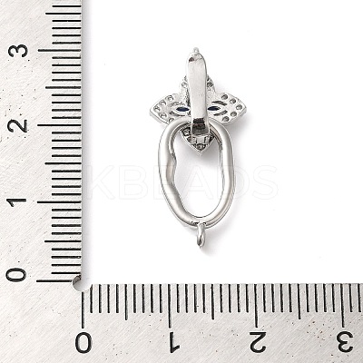 Brass Micro Pave Cubic Zirconia Fold Over Clasps KK-G503-26P-1
