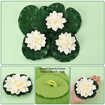 Artificial EVA Foam Lotus Leaf & Flower AJEW-SP0003-26A-1