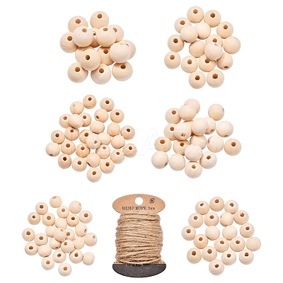 DIY Round Wood Beads Jewelry Making Kit DIY-YW0005-01-1