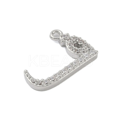 Rack Plating Brass Micro Pave Clear Cubic Zirconia Pendants KK-A224-03F-P-1