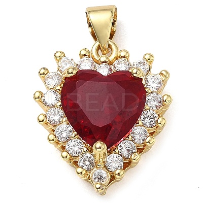 Rack Plating Brass Glass Pendants KK-D535-03G-1