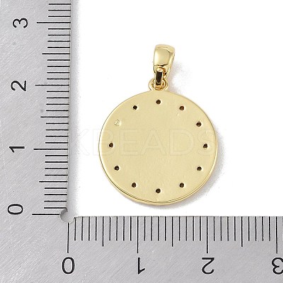 Brass Micro Pave Clear Cubic Zirconia Pendants KK-P273-15A-G-1