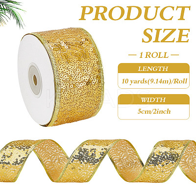 Christmas Theme 10 Yards Polyester Ribbon OCOR-WH0070-238B-1