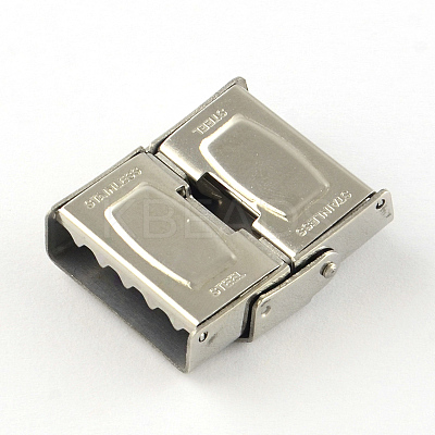 Tarnish Resistant Smooth Surface 201 Stainless Steel Watch Band Clasps STAS-R063-83-1