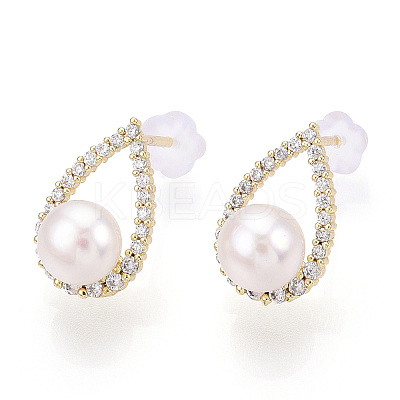 Natural Pearl Stud Earrings PEAR-N020-06N-1