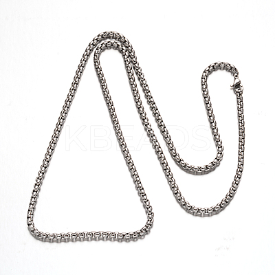 Tarnish Resistant 304 Stainless Steel Box Chain Necklaces NJEW-H421-1-1