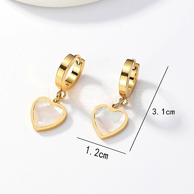 Vintage 201 Stainless Steel Heart Hoop Earrings JU3003-1